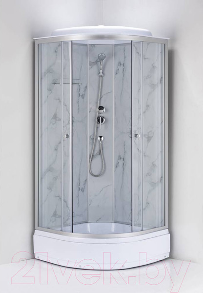 Изображение товара Душевая кабина Водный мир ВМ243 90x90 (белый мрамор)