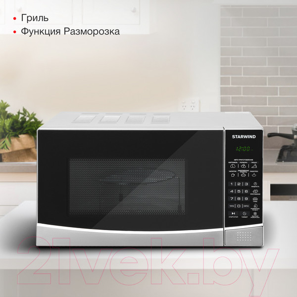 Изображение товара Микроволновая печь StarWind SMW3120 (серебристый/черный)