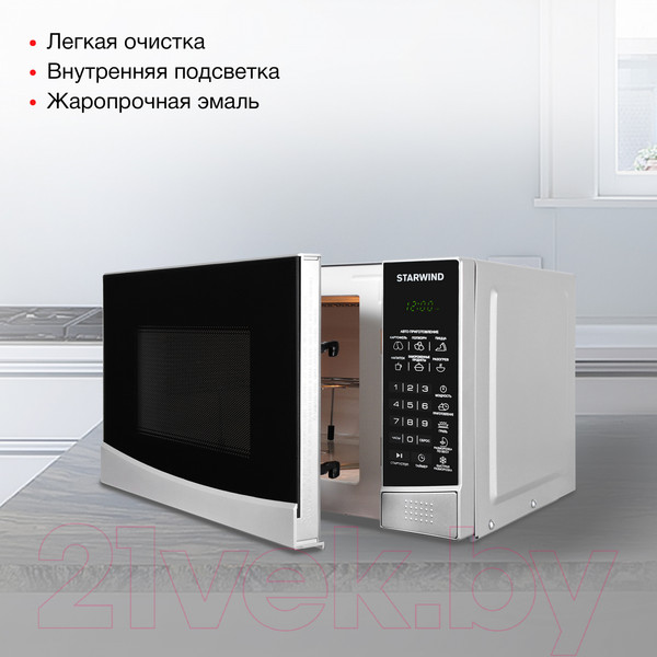 Изображение товара Микроволновая печь StarWind SMW3120 (серебристый/черный)