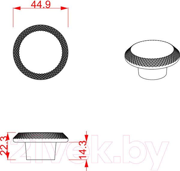 Изображение товара Ручка для мебели Cebi A4102 002 / PC35 (матовое золото полимер)