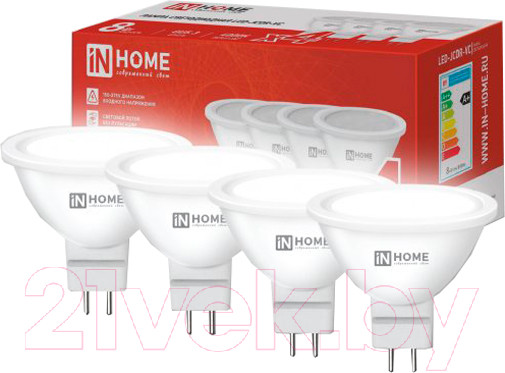 Изображение товара Лампа INhome LED-JCDR-VC 8Вт 230В GU5.3 4000К 720Лм / 4690612047928 (4шт)