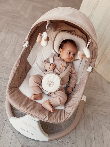 Изображение товара Детский шезлонг Amarobaby Lucky Swing / AB23-22LUCKY/03 (бежевый)