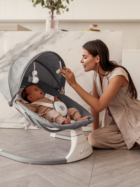 Изображение товара Детский шезлонг Amarobaby Lucky Swing / AB23-22LUCKY/11 (серый)