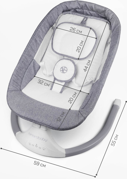 Изображение товара Детский шезлонг Amarobaby Lucky Swing / AB23-22LUCKY/11 (серый)