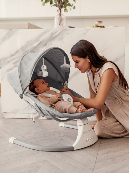 Изображение товара Детский шезлонг Amarobaby Lucky Swing / AB23-22LUCKY/11 (серый)