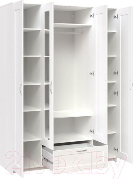 Изображение товара Шкаф Mio Tesoro Сириус 4-х створчатый 1 ящик 2.02.01.520.1 (белый)