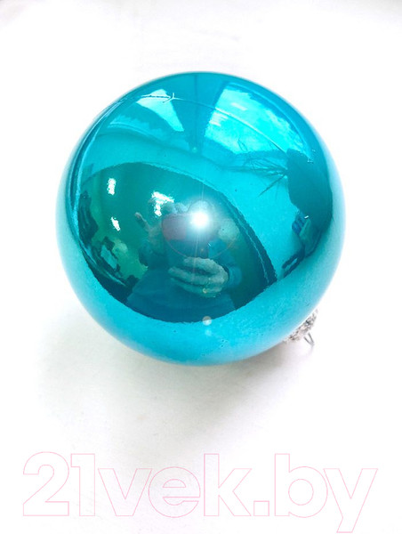 Изображение товара Шар новогодний GreenTerra 80мм Глянцевый (бирюзовый)
