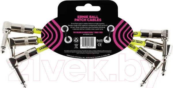 Изображение товара Набор кабелей для гитары Ernie Ball P06050 (3шт, черный)