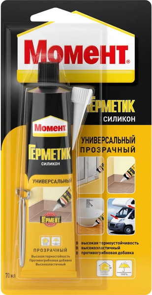 Изображение товара Герметик силиконовый Момент Универсальный (70мл, прозрачный)