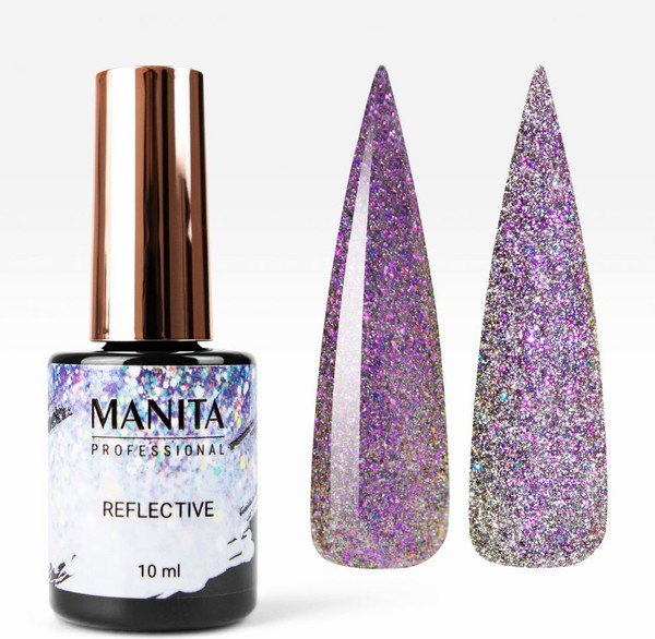 Изображение товара Гель-лак для ногтей Manita Professional Светоотражающий с хлопьями юки/Multichrome Reflective №08 (10мл)