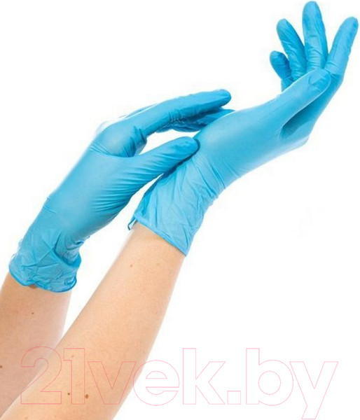 Изображение товара Перчатки одноразовые NitriMAX Нитриловые (L, 100шт, голубой)