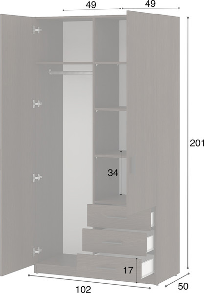 Изображение товара Шкаф Involux Престон 226H001 (венге)