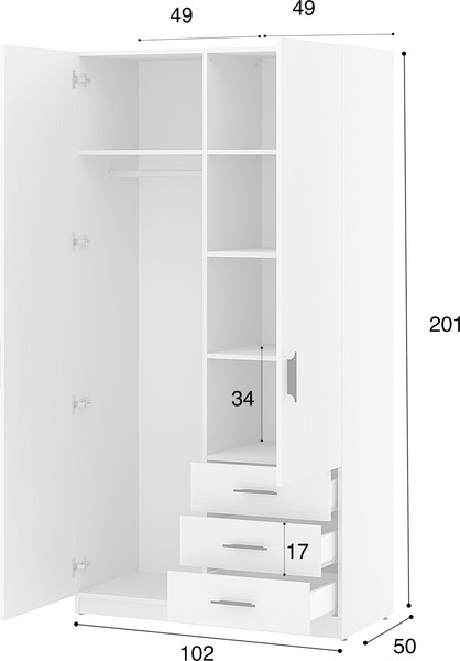 Изображение товара Шкаф Involux Престон 226H011 (белый структурный)