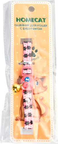 Изображение товара Ошейник Homecat Цветы с бубенчиком / 81275 (розовый)