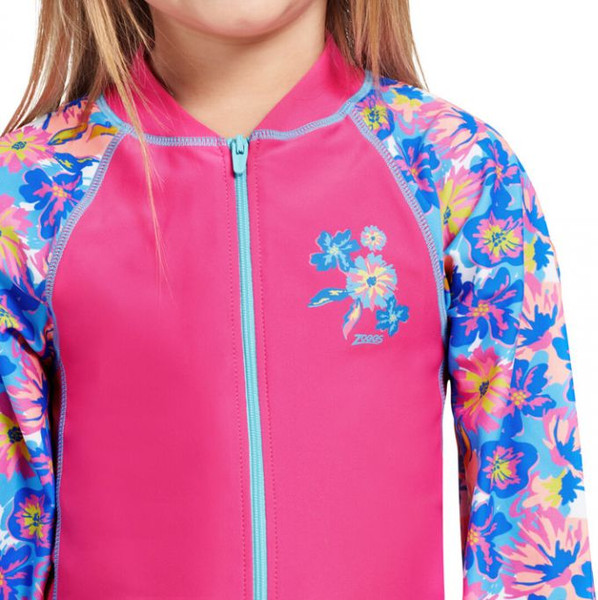 Изображение товара Гидрокостюм для плавания детский ZoggS Long Sleeve All In One Girls 463630 (06-07Y/26, розовый/голубой)