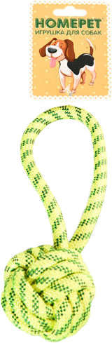 Изображение товара Игрушка для собак Homepet Узел из каната с петлей / 80564 (желтый/синий)