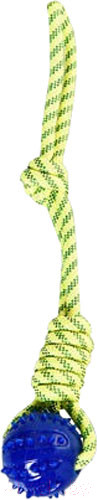 Изображение товара Игрушка для собак Homepet Мяч на канате / 80565 (желтый/синий)