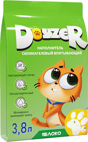 Изображение товара Наполнитель для туалета Doyzer Силикагелевый яблоко (3.8л/1.6кг)