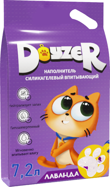 Изображение товара Наполнитель для туалета Doyzer Силикагелевый лаванда (7.2л/3кг)