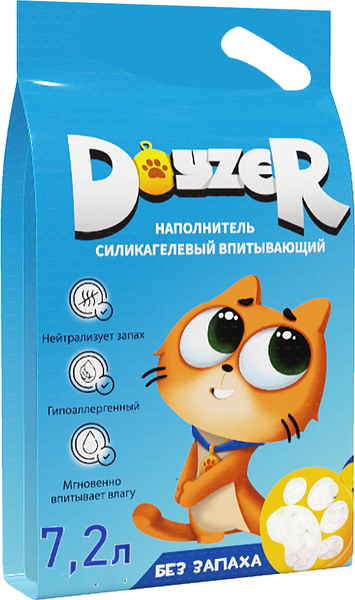 Изображение товара Наполнитель для туалета Doyzer Силикагелевый без запаха (7.2л/3кг)