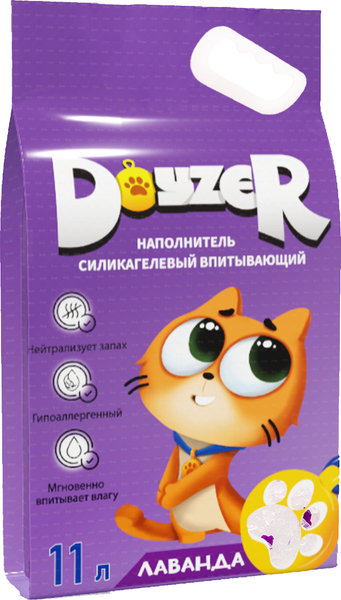 Изображение товара Наполнитель для туалета Doyzer Силикагелевый лаванда (11л/4.6кг)