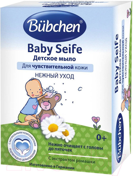Изображение товара Мыло твердое детское Bubchen Надежная защита с экстрактом ромашки (125г)