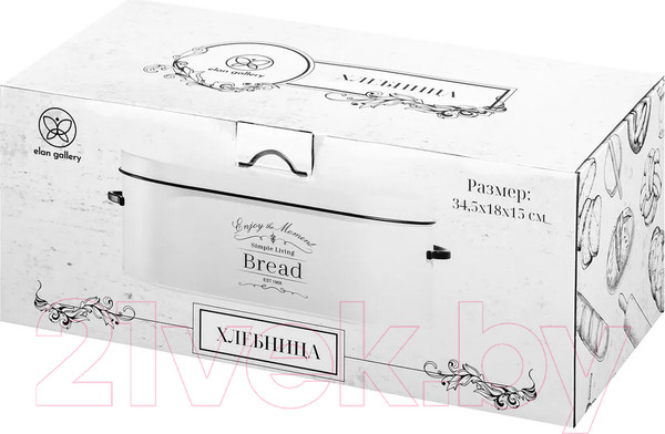 Изображение товара Хлебница Elan Gallery С крышкой / 240378 (белый)