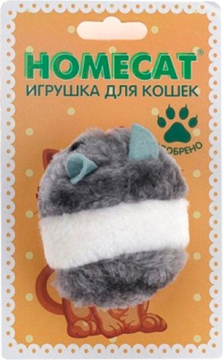 Изображение товара Игрушка для кошек Homecat Хомяк вибрирующий / 72334 (белый/серый)