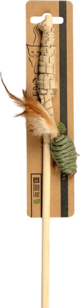 Изображение товара Игрушка для кошек Mon Tero Eco Дразнилка-удочка Мышь с кошачьей мятой / 51469 (зеленый)