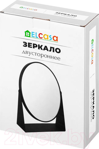 Изображение товара Зеркало косметическое El Casa Двустороннее на подставке / 240368 (черный)