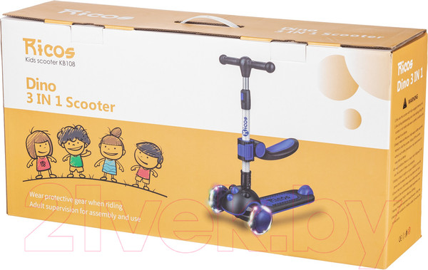 Изображение товара Самокат детский Ricos Dino KB108 (синий)