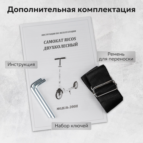Изображение товара Самокат городской Ricos Impulse 200H (белый/фиолетовый)