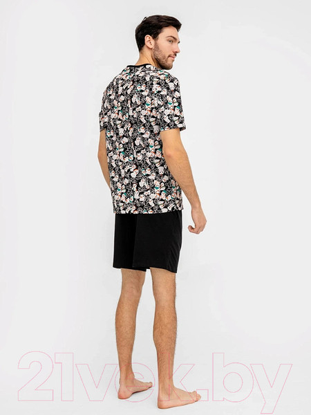 Изображение товара Комплект домашней одежды Mark Formelle 591038 (р.96-86-182/188, Новый Год на черном/черный)