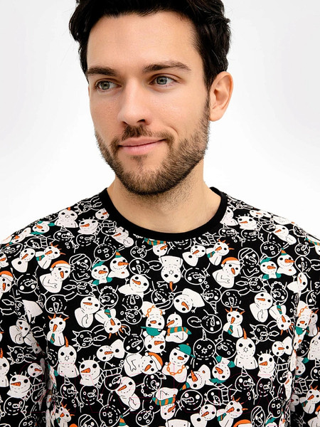 Изображение товара Комплект домашней одежды Mark Formelle 591038 (р.108-98-182/188, Новый Год на черном/черный)