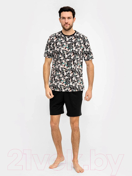 Изображение товара Комплект домашней одежды Mark Formelle 591038 (р.108-98-182/188, Новый Год на черном/черный)