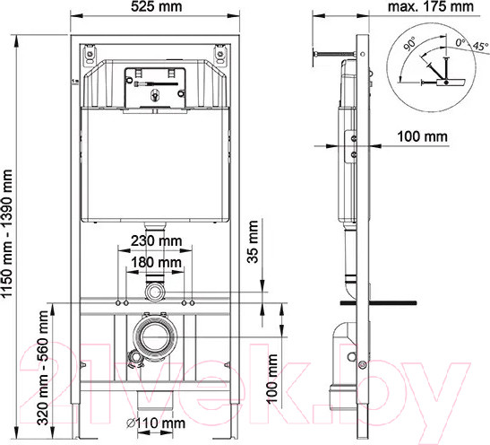 Изображение товара Инсталляция для унитаза Berges Novum 040262