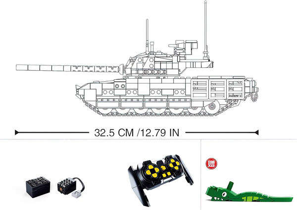 Изображение товара Конструктор управляемый Sluban Механо. Российский танк T-14 Армата / 9590277 (995эл)