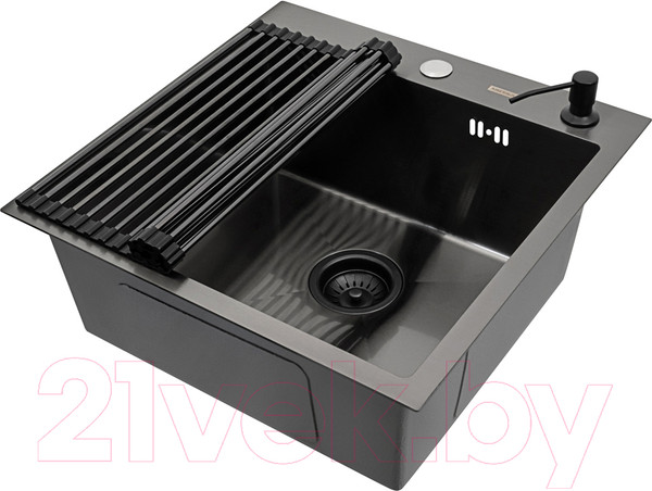 Изображение товара Мойка кухонная Arfeka Eco AR 50x50 + RM AR + DS AR (черный, с аксессуарами)