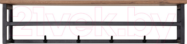 Изображение товара Вешалка для одежды Millwood Сканди 4 92x29x22 (дуб табачный Craft/металл черный)