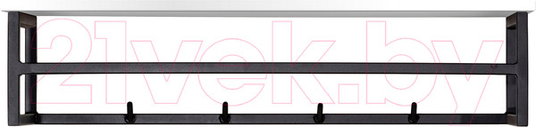 Изображение товара Вешалка для одежды Millwood Сканди 4 92x29x22 (белый/металл черный)