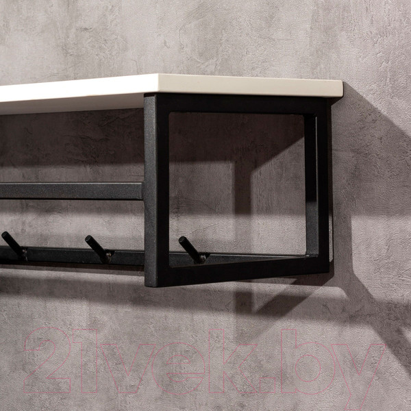 Изображение товара Вешалка для одежды Millwood Сканди 4 92x29x22 (белый/металл черный)