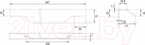 Изображение товара Ручка для мебели Boyard Al Wing RT114SG.1/256/450