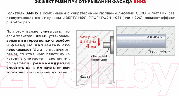 Изображение товара Механизм Push-to-Open Boyard AMF15/W