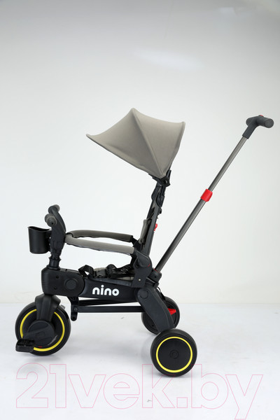 Изображение товара Трехколесный велосипед с ручкой NINO KS-1688 (серый)