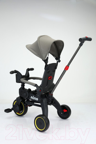 Изображение товара Трехколесный велосипед с ручкой NINO KS-1688 (серый)