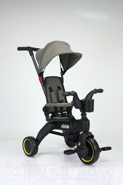 Изображение товара Трехколесный велосипед с ручкой NINO KS-1688 (серый)