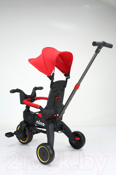 Изображение товара Трехколесный велосипед с ручкой NINO KS-1688 (красный)