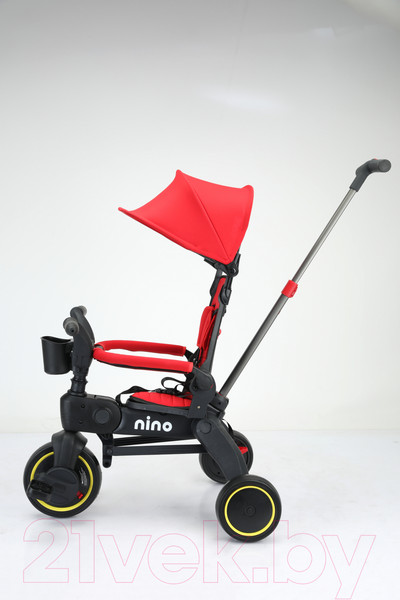 Изображение товара Трехколесный велосипед с ручкой NINO KS-1688 (красный)