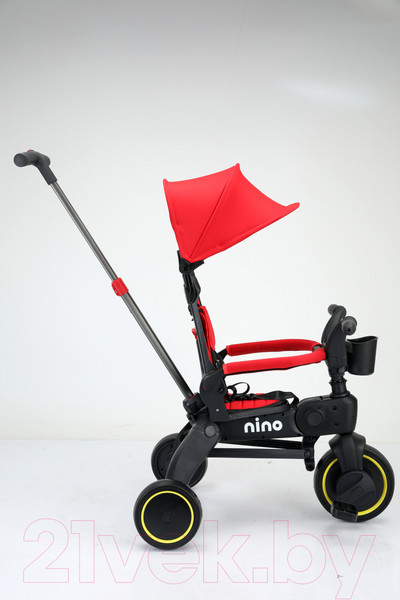 Изображение товара Трехколесный велосипед с ручкой NINO KS-1688 (красный)