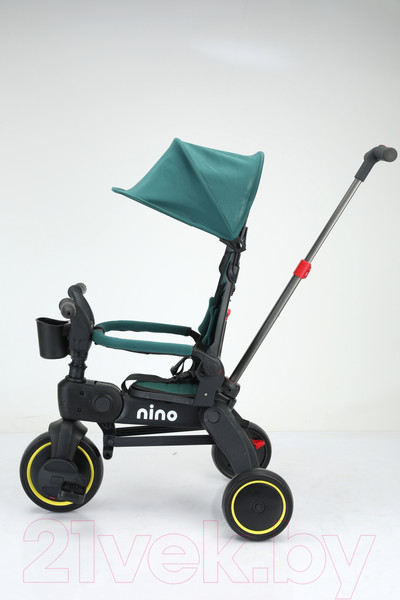 Изображение товара Трехколесный велосипед с ручкой NINO KS-1688 (зеленый)